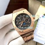 Copy Audemars Piguet Royal Oak Perpetual Calendar 26574 Watch Rose Gold Black Dial